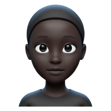 Minimalist 3D avatar, smooth matte plastic texture, soft cinematic lighting. The entire figure is completely black and matte. no eye sockets, no pupils, no eyebrows, clay render style, modern digital illustration, octane render. sticker