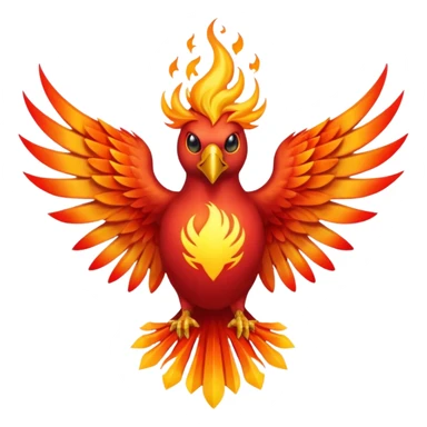 Phoenix force from marvel in a shape of flame bird face to screen with spread wings sticker