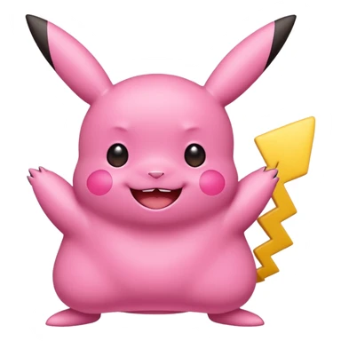 cute emoji of metamorph (ditto) transformed into pikachu, bright and charming style sticker