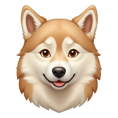happy light cinnamon colored husky dog, pale tan sticker