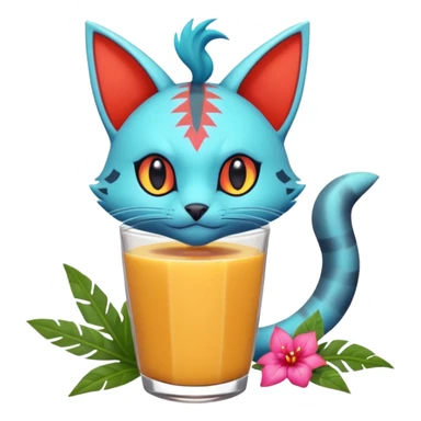 exotic tropical cyber-Soothy-Smoothie-Litten-Linoone-Noibat-Fakémon-Pokémon-Vernid-creature sticker