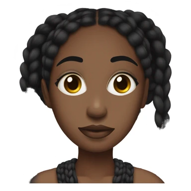 Black girl with black braids tied up. Aesthetic with a clean girl mask, doing her self-care. sticker