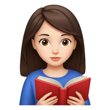 A brunette hair girl reading romance books sticker