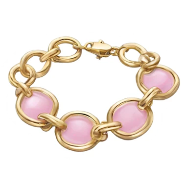 realistic dainty gold chain bracelet with light pink accents sticker