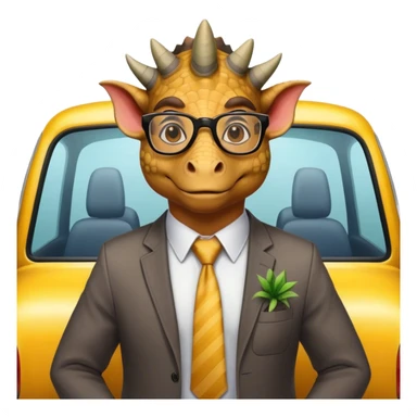 office triceratops in a taxi sticker