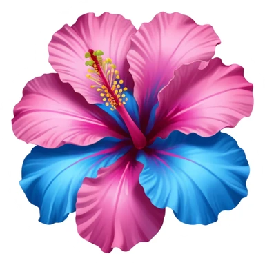 Pink and blue hibiscus  sticker