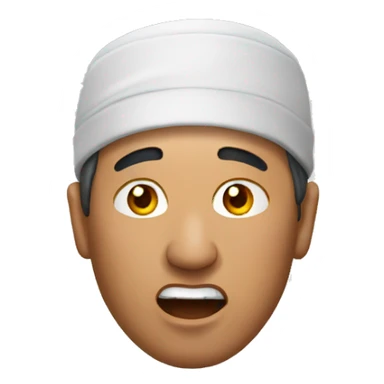 Kyrgyz man have a surprised sticker