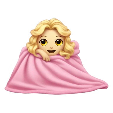Glinda from wicked in her pink dress is sick coverd by a blanket sticker
