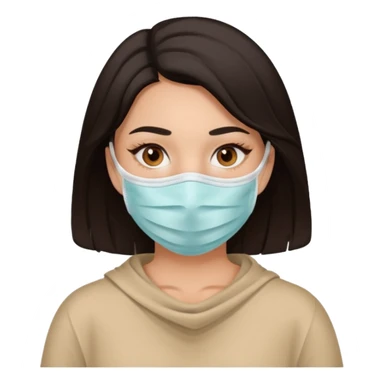 A woman with a face mask that only covers her face sticker
