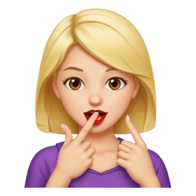 a girl biting her finger flirty sticker