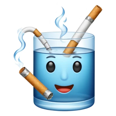 water smoking a cigarette sticker
