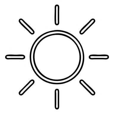 minimalist sun icon with simple lines and no extra details sticker