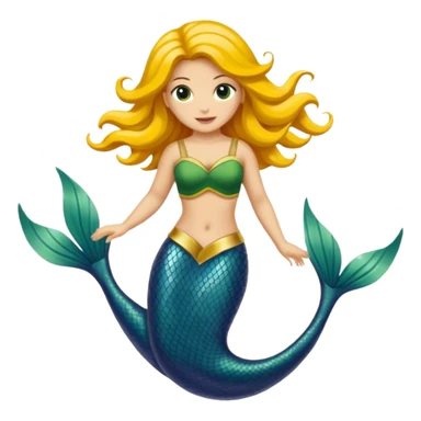 Crea una sirena con la coda con i colori del Brasile  sticker