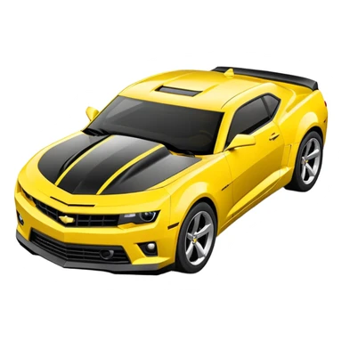 Yellow Camaro with black hood and roof sticker