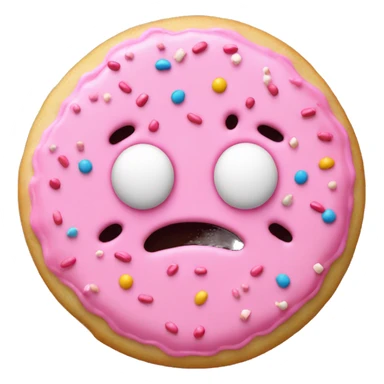 pink sugar cookie with no face and sprinkles  sticker