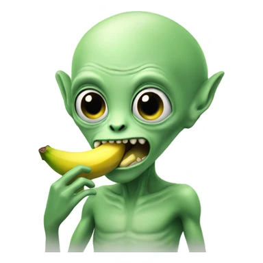 Alien eating banana  sticker