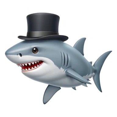 shark with tophat sticker