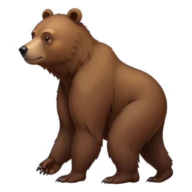 Fierce brown bear walking on four paws with serious face, stern expression, natural pose, realistic appearance sticker