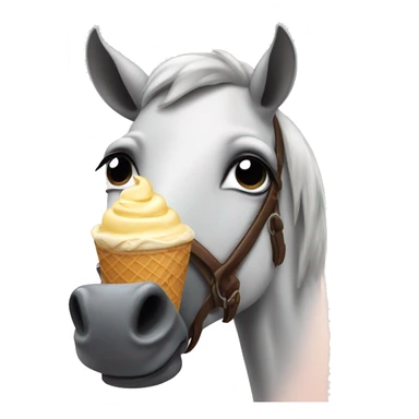 Horse eating an ice cream  sticker