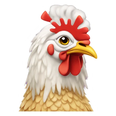 chicken wearing drag queen wig and makeup sticker