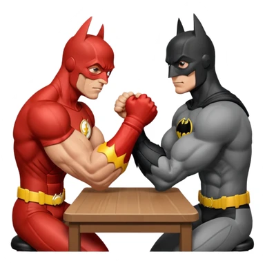 Batman and The Flash arm wrestling sticker