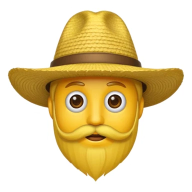 Un emojis amarillo con sombrero y barba sticker