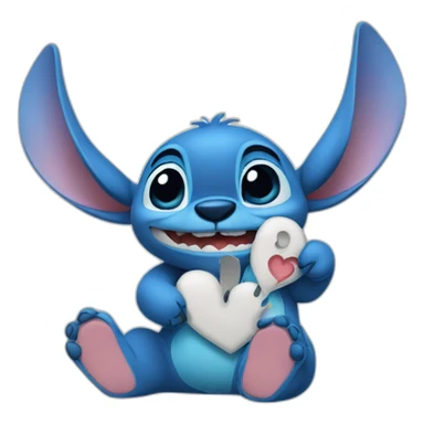 Stitch-bleu-assis-en-fesant-un-coeur-avec-ses-mains sticker