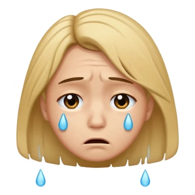 😔 sad emoji with hair 💧 with this emoji sticker