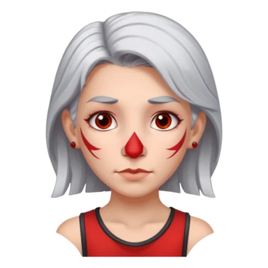 white-gray haired heavy red tattooed big nose young girl sticker