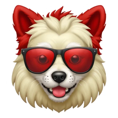 Zombie dog with red hair and sun glasses sticker