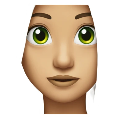 Long haired brunette with green eyes and a zipper across her mouth sticker