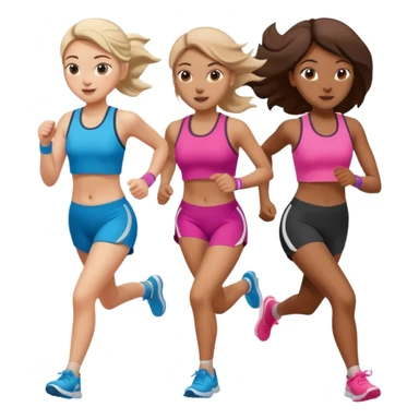girls running together (have appropriate clothes) sticker
