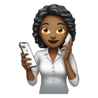 woman showing phone sticker