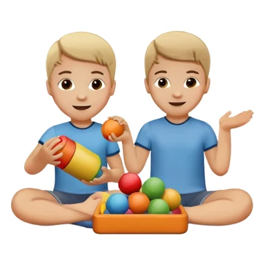 two kids playing with toys at home sticker