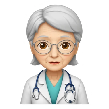 old woman doctor sticker