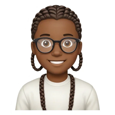 smiling boy with cornrows in glasses indoors sticker