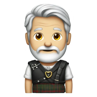 Scottish grey haired man in a kilt sticker