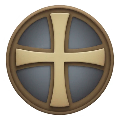 circle with triple tau cross inside sticker
