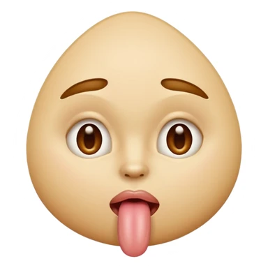 tête qui tire la langue sur le côté avec la bouche de côté et faisant des amandes avec ses yeux sticker