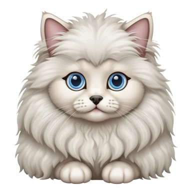a long hair Ragdoll cat and a small poodle  sticker