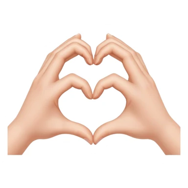 two hands each forming half of a heart, together making a full heart sticker