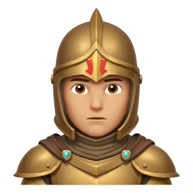 armored desert guardian portrait, head and shoulders only, bronze helmet, desert cape collar, battle-worn armor, strong expression, 3D cartoon, mobile game icon style, clean background, no text, no watermark
 sticker