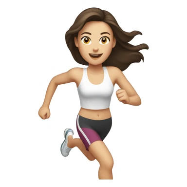 white brunette woman running sticker