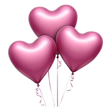 metallic heart-shaped balloons in burgundy and pink  sticker
