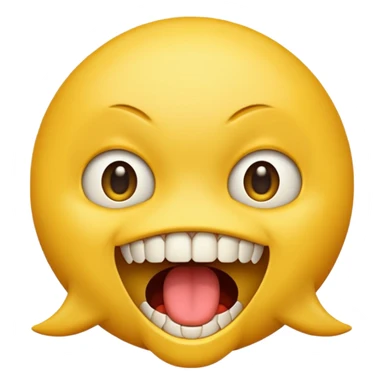 a face with a large opened mouth in emoji of whatsapp style (yellow), not humanized. The ones you generate are strange sticker