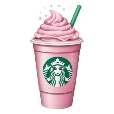 Light pink Starbucks coffee with sparkles sticker