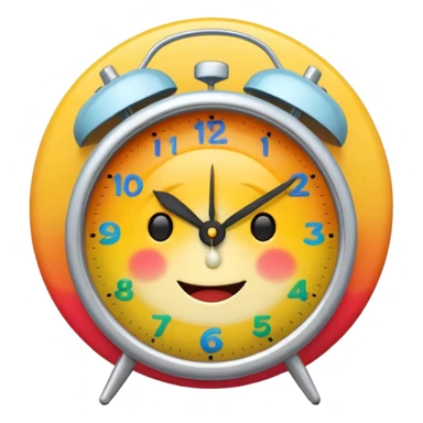 party, alarm clock, sunset MORE SUNSET. SLEEPY. Don't put a person there. Default emoji face sticker