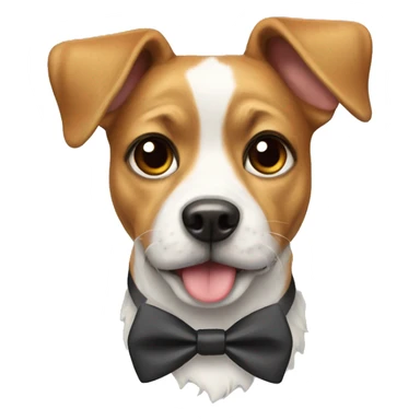 Dog wearing a bow tie sticker