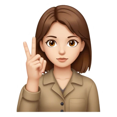 girl with brown hair and brown eyes with her middle finger up  sticker