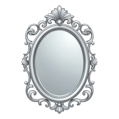 silver elegant mirror with a lot of decoration sticker